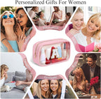 YOOLIFE Christmas Stocking Stuffers | Travel Toiletry Bag | Pink Clear Makeup Bag for Teen Girls Kids Cosmetic Bags for 5 6 7 8 9 10 11 12 13 Year Old Birthday Gifts for Girls Initial D