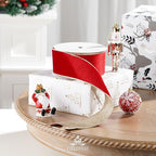 Red Velvet Wired Ribbon with Glitter Back 2.5 Inch Red and Gold Christmas Ribbon Wired Ribbon for Christmas Tree, Gift Wrapping, Mantel, Wreaths Supplies, Topper Bows (10 Yards)