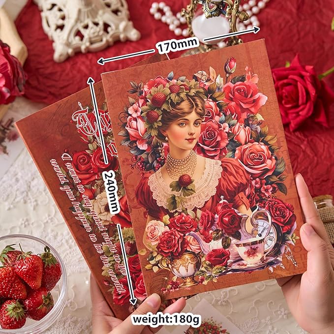 Snycler Sticker Book - 24 Sheets Vintage PET Stickers for Scrapbooking, Junk Journaling, Ephemera, and Decorative Crafts - Pre-Cut Floral Design Stickers Vintage-5