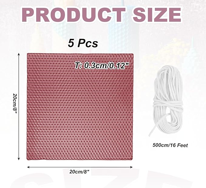 MECCANIXITY Beeswax Candle Making Kit,8x8 Inch 5pcs Dark Red Beeswax Candle Sheets with 1pcs Cotton Wick for DIY Craft Gift Making