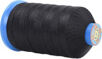 Mandala Crafts Bonded Nylon Thread Black Heavy Duty Sewing Threads - 800 YDs Size 207 630D T210 Tex 210 Thread for Leather Jeans Weaving Outdoor Marine Upholstery Threads