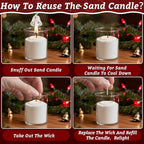 Sukh Candles Sand and Wicks for Christmas - 430G(0.94lb) Sand Candles with Wicks Gold, Silver, Green, Red, White Refillable Candle for Weddings, Parties