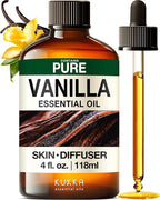 KUKKA Vanilla Essential Oils - 4 Fl Oz - for Hair, Skin, Diffuser, Aromatherapy & DIY Soap Making Scent