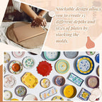 Sunnychicc 5 Pcs Ceramic Mold for Clay Wooden Pottery Clay Molds for Pottery Ceramic Plate for Slump Tools for Handbuilding Craft(Rectangle,5x8-8.1x13.98)