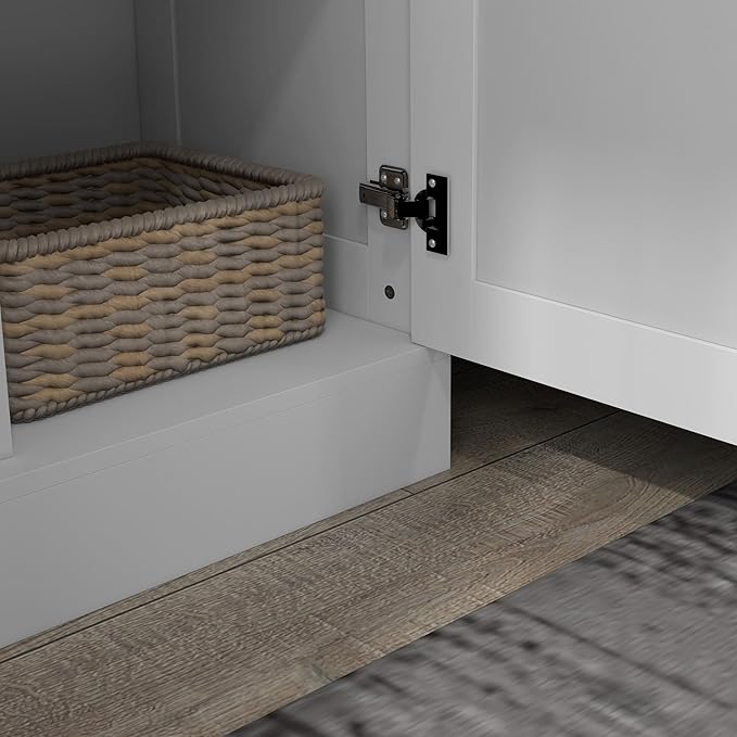 HOMCOM 71" Tall Storage Cabinet with Movable Storage Shelves, Modern Style Pantry Cabinet with Soft Close Doors, White