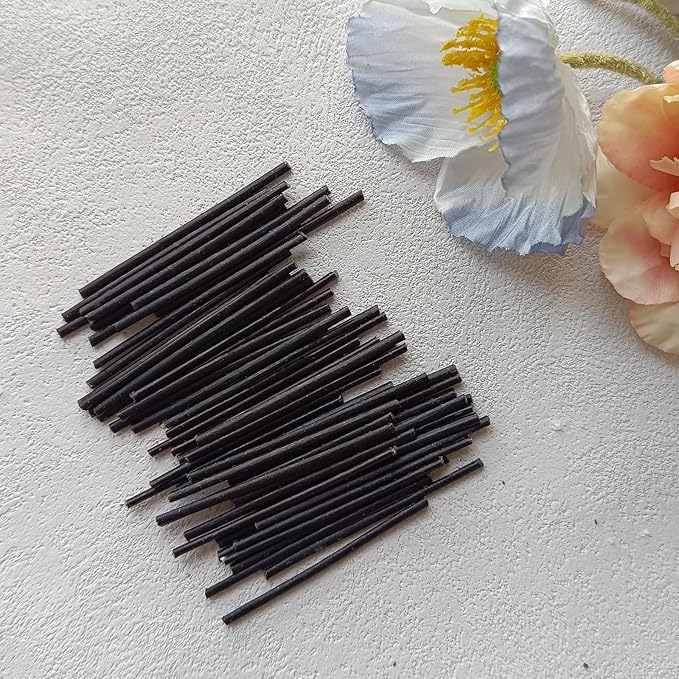 Pearled Candle Cotton Wicks 100-Pack for Sand Candles Making - 2Inch Metal-Free and Lead-Free Refill Sand Wax Wick for Candle Making DIY (Black)