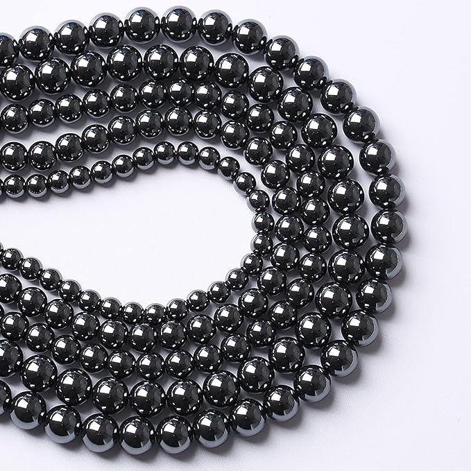 38pcs 10mm AAA Black Hematite Beads Natural Stone Gemstone Round Loose Beads for Jewelry Making DIY Bracelets Necklace Earrings