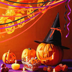 DECYOOL 4 Rolls 100 Yards Halloween Ribbons 10mm Wide Holiday Gift Wrapping Satin Ribbon for Halloween Party Decoration, DIY Bows Crafts