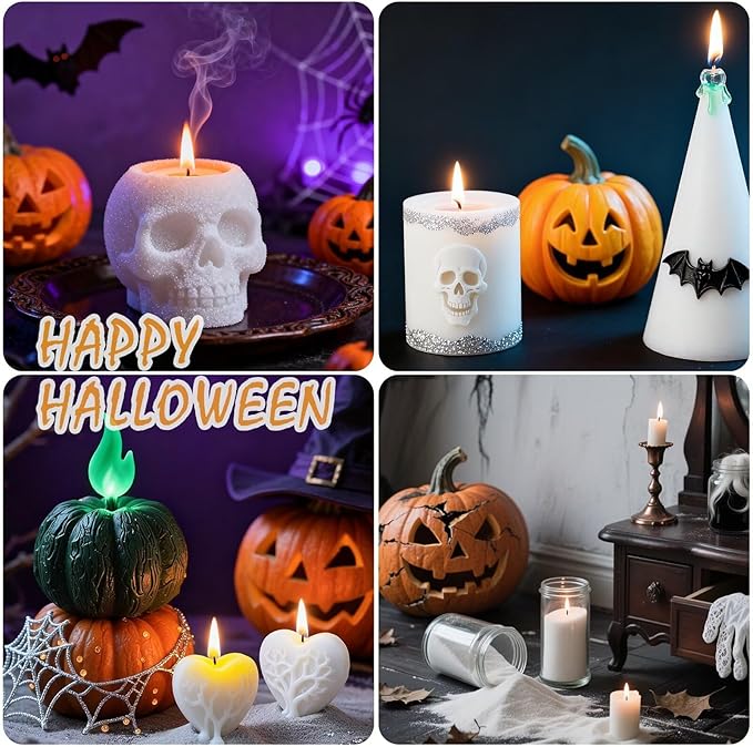 Aufien Candle Sand with Wicks,21.4 Oz Pearled Candle, DIY Bead Powder Sand Wax Making kit Refillable Non Toxic for Handmade, Wedding and Halloween Christmas Decorations White Fresh Lemon Scented