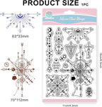 GLOBLELAND Mystical Symbols Background Clear Stamps for Card Making Vintage Background Silicone Clear Stamps Transparent Stamp Seal for DIY Scrapbooking