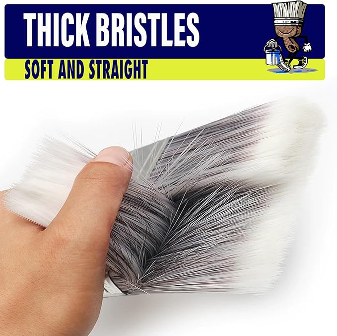 Natural-T Paint Brushes, 5-Pack, Paint Brush Set, Paint Brushes for Walls,Deck Paint for Wood，Furniture Paint,Oil Paint Set,Upgrades Household Essential Interior &Outdoor Walls.