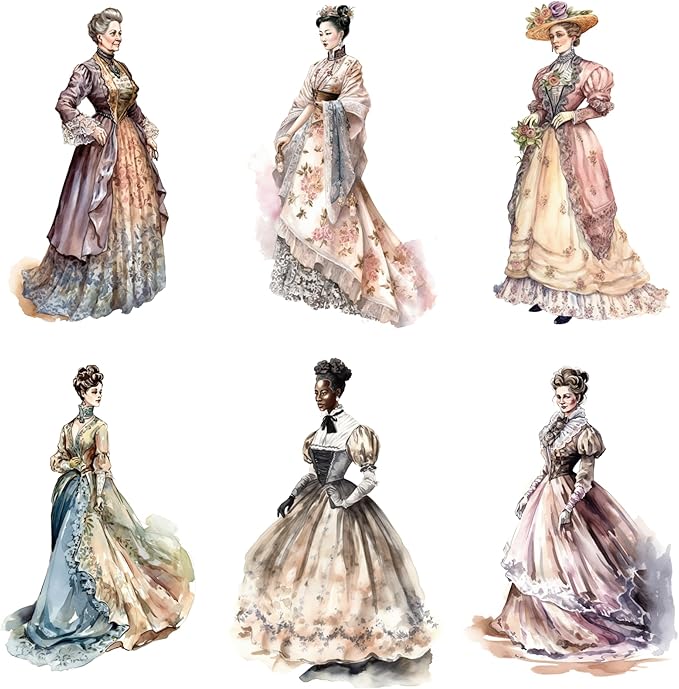 XERE 78 Pcs Victorian Women Portraits Scrapbook Stickers Set for Scrapbooking and Journaling Notebooks, Junk Journal Supplies, Sketchbook, Bookmark Making Sticker