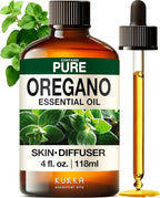 KUKKA Oregano Essential Oils - 4 Fl Oz - for Hair, Skin, Diffuser, Aromatherapy & DIY Soap Making Scent