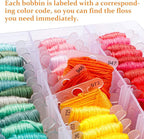 Inscraft 403 Pack Embroidery Floss Set, 250 Colors Cross Stitch Friendship Bracelet Thread with 153 Pcs Cross Stitch Tool, 4-Tier Transparent Box for Storage