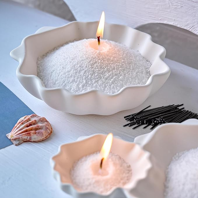 Pearled Candle 2 Inch Cotton Wicks 100-Pack Black Extra Wicks for Sand Candles Making, Metal-Free and Lead-Free Refill Sand Wax Wick