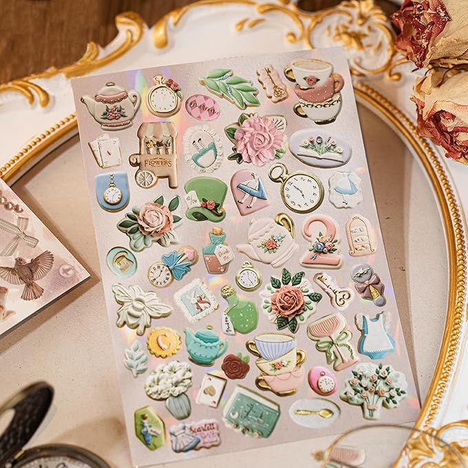 Y2K Aesthetic Cute Sticker Book - 30 Sheets Vintage Cut-Out Stickers | Junk Journal Supplies, Journaling & Scrapbook Stickers for DIY Crafts