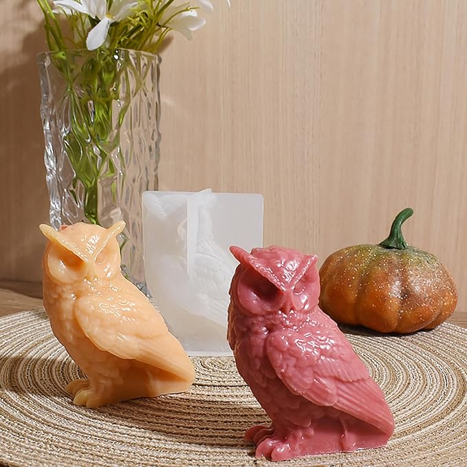 Animal & Owl Resin & Silicone Candle Mold Set - 3D Animal Mold for Home Decor & Candle Making