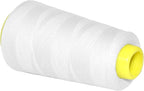 Mandala Crafts White Thread Cones for Machine and Hand Quilting - 2400 Yds 50 WT Multiple Purpose Mercerized 100% Cotton Threads for Sewing Machine Serger Embroidery