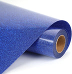 Blue Glitter HTV Heat Transfer Vinyl Rolls12inch by 9feet PU Stretch Iron on Vinyl HTV Vinyl for T-Shirt for Silhouette and Cameo (9Ft, Z1-Glitter Blue)