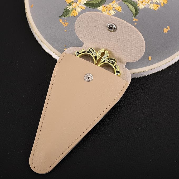 Sewing Embroidery Scissors, Sharp Tip Crochet Scissor with Cover for Craft Artwork Needlepoint Cross Stitch Thread Yarn Paper Cutting Handicraft DIY Tools, 4.5in Pink Shears