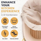 10" Banneton Bread Proofing Basket, Sourdough Proofing Basket Set of 2, Bread Banneton Basket for Professional & Home, Oval Bread Proofing Baskets for Sourdough