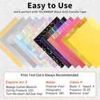 TECKWRAP Holographic Permanent Vinyl Bundle, 12" x 10" 12 Sheets Rose Gold, Gold and Silver Permanent Adhesive Vinyl for DIY Sticker, Home and Car Decor,