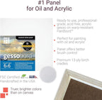 Ampersand Art Supply Gesso Wood Painting Panel: Museum Series Gessobord, 6" x 6", 1/8" Flat Profile, Pack of 4