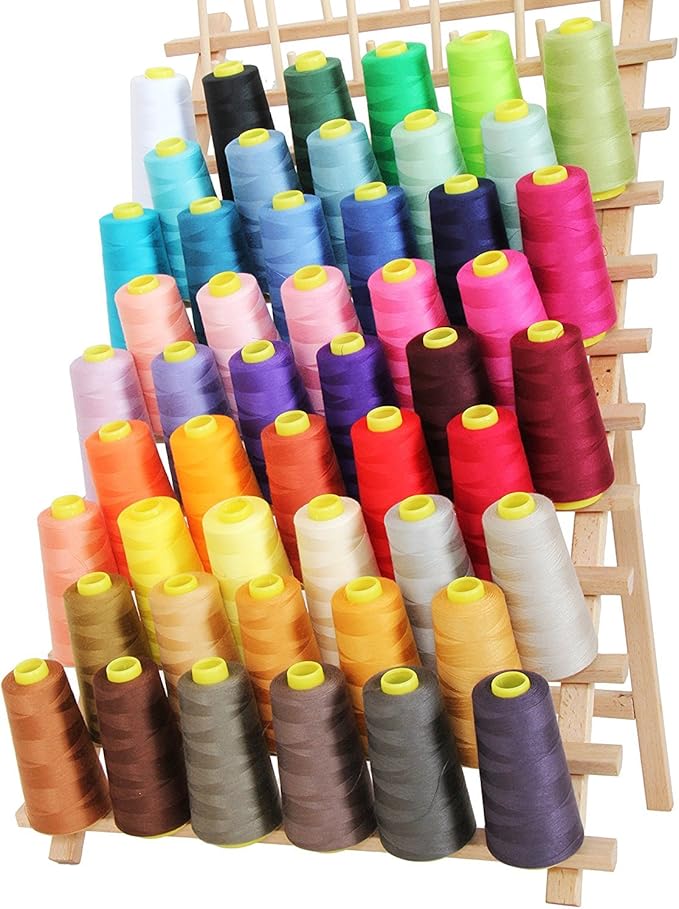 AK TRADING CO. 4-Pack Royal Blue All Purpose Sewing Thread Cones (6000 Yards Each) of High Tensile Polyester Thread Spools for Sewing, Quilting, Serger Machines, Overlock, Merrow & Hand Embroidery