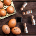 Egg Stamp, 4 Pcs, Egg Stamps for Fresh Eggs, Egg Stamper, 4 Unique Designs with Ink Pad Included, Egg Stamps for Fresh Eggs Personalized, Chicken Egg Stamp, Ideal for Egg Famers and Chicken Owners