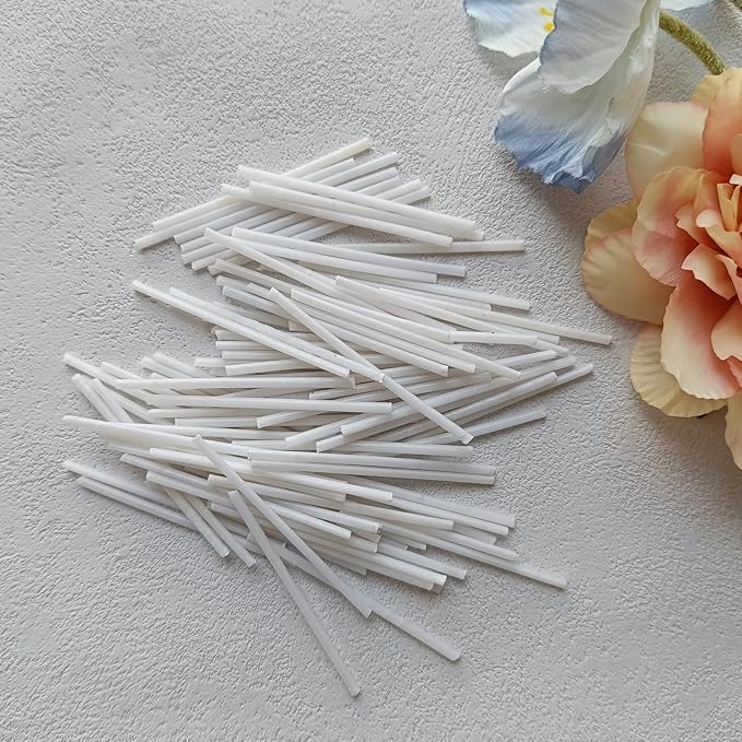 Pearled Candle Cotton Wicks 50-Pack for Sand Candles Making - 2Inch Metal-Free and Lead-Free Refill Sand Wax Wick for Candle Making DIY (White)