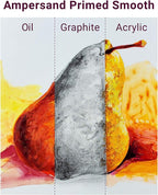 Ampersand Art Supply Wood Gesso Artist Painting Panel: Primed Smooth, 8" x 8", 1-1/2" Cradled Profile