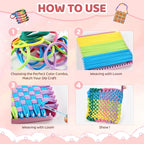 cholobaco Weaving Loom Kit Toys for Kids and Adults with 288 Colorful Loops，Potholder Loops Crafts for Girls Ages 6 7 8 9 10 11 12，Holder Loom Knitting Kits and Gifts for Kids and Beginners