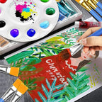 20pcs 1 inch Flat Paint Brush Set,Large Artist Acrylic Paint Brushes Nylon Hair Wood Handle for Acrylic Watercolor Oil Canvas Gouache Face Body Painting Classroom Craft Big Paint Brushes