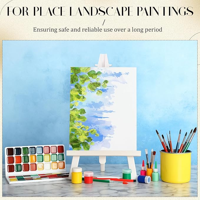 100 Pcs 6 Inch Mini Plastic Easel Stands Bulk White Art Easel Tripod Tabletop Holder for Painting Sign and Card Photo Display Canvas Craft Wedding