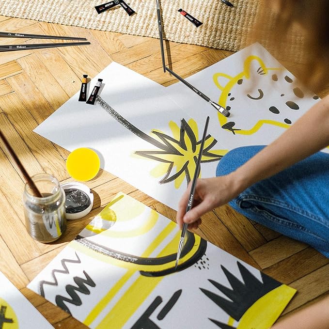 Acrylic Paint Set, 44 Piece Professional Painting Set, Includes 24 Acrylic Paints, 16 Pcs Paint Brushes with Case,Paint Knife and Art Sponge for Watercolor, Oil, Artists, Students and Kids