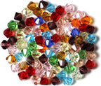 1100PCS 4mm Bicone Crystal Glass Beads for Jewelry Making, Sparkling Mini Beads for Suncatchers, DIY Bracelets & Craft Projects (Multicolored)