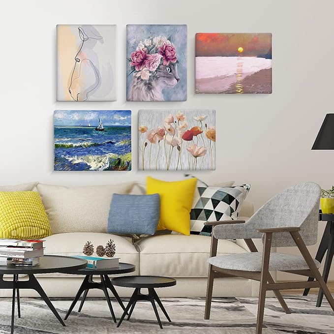 ESRICH 40Pack Stretched Canvas for Painting 8x10, Blank White Canvases for Painting - Primed Cotton, Art Canvases for Oil, Acrylic & Watercolor Paint.