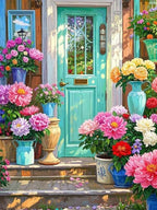 Garden Flowers Diamond Art Kits for Adults, Diamond Painting Kits for Adults for Beginners, DIY Flower Bed Diamond Dots Art Kits, 5D Full Round Drill Gem Art Painting Kits for Home Wall Decor, 12x16in