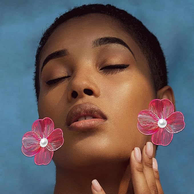 COLIGREE 6 Pairs Hollow Flower Filigree Stud Earrings Dazzling Floral Charms Jewelry Making Kits for DIY Earrings Necklaces Rings Hair Jewelries