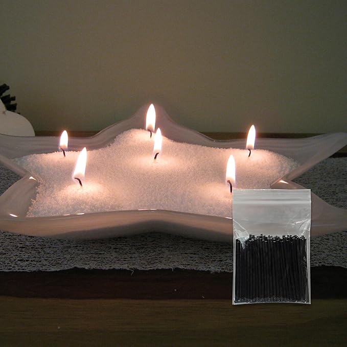 2" Black Cotton Candle Wicks 500-Pack – Metal-Free & Lead-Free for Pearled Candles Sand Wax Extra Refill, DIY Candle Making