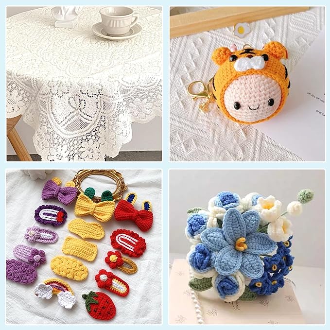 0.5 mm Crochet Hook, Ergonomic Handle for Arthritic Hands, Extra Long  Knitting Needles for Beginners and Crocheting Yarn (0.5 mm)