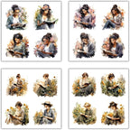 XERE 80 Pcs Reading Ladies Women Portraits Scrapbook Stickers Set for Scrapbooking and Journaling Notebooks, Junk Journal Supplies, Sketchbook, Bookmark Making Sticker