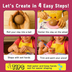 ROHSCE Ceramic Pottery Wheel Kit, Clay and Painting Set for Kids Creative Art Toys