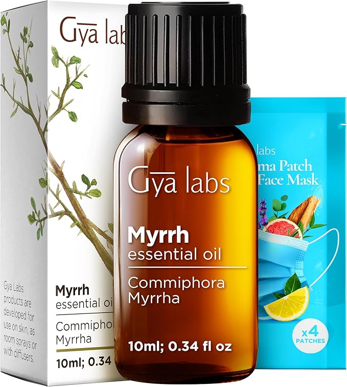 Gya Labs Myrrh Essential Oil - 0.34 Fl Oz - for Hair, Skin, Diffuser, Aromatherapy & DIY Candle Making Scent