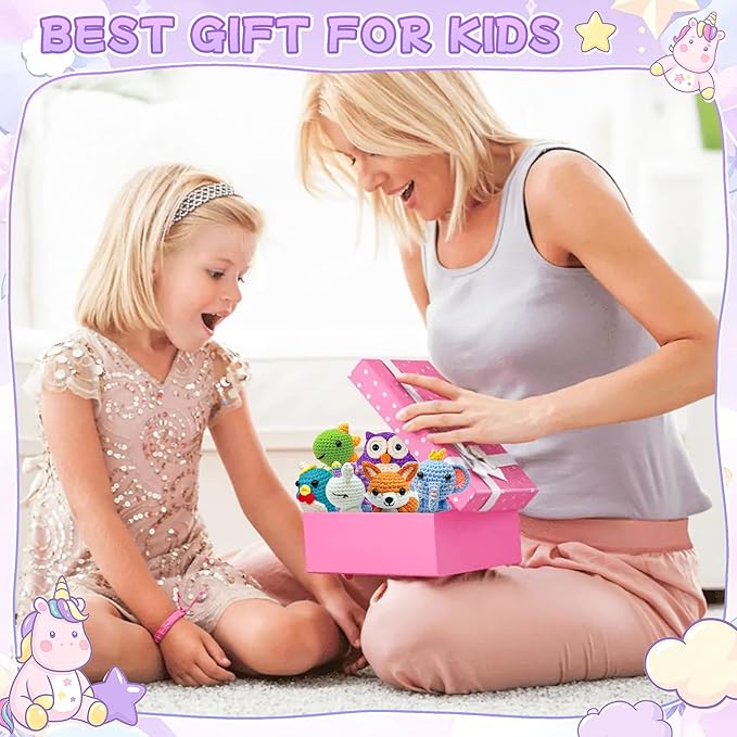 Mobelixy 6PCS Crochet Kit for Beginners, 2026 Christmas Knitting Kit with Step-by-Step Video Tutorials, Beginner Crochet Kit for Adults