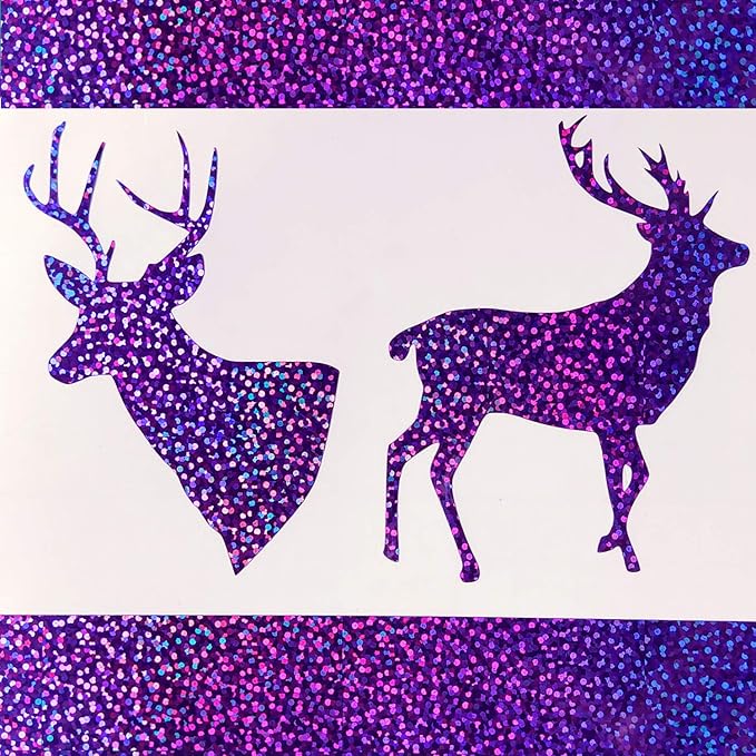 GIRAFVINYL Purple Holographic Vinyl Permanent, Purple Glitter Permanent Vinyl for DIY Helloweed Decorations, Signs, Home, and Car Decorations,12" x6ft