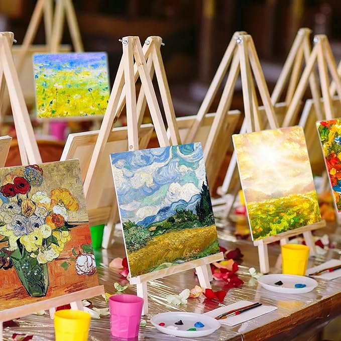 100 Pack Bulk Painting Canvas Panels, Classroom Value Pack Art Canvas, Small Canvases for Classroom Students, Painting Hobby Painters Using (4 x 4 Inch)