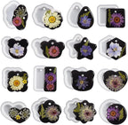 16 Pack Pendant Mold Earring Mold Rectangle Pendant - Resin Casting Silicone Molds for Home Decor & Candle Making Wave Spiral Mold