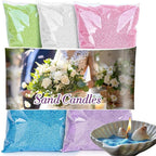 Sukh Candle Sand and Wicks - 430G(0.94lb) Sand Candles with Wicks Green, White, Pink, Blue, Purple Refillable Candle for Weddings, Parties