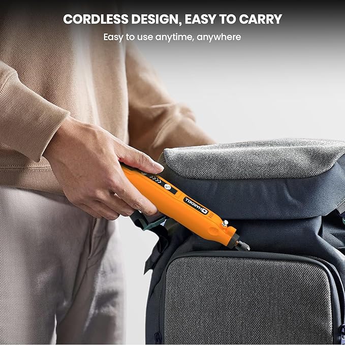 HARDELL Engraving Pen, 5 Speed Rechargeable Engraver Pen - Electric Cordless Engraving Tool for 60+ Surfaces - Beginner Friendly with 37 Accessories, Ultimate Engraving Pen Kit for Artists & DIYers